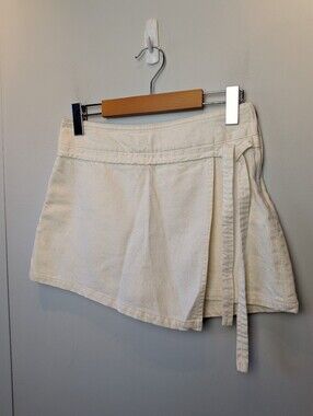 ZARA White Women Skort Size Small Side Zipper Back Pockets Coquette Girl
